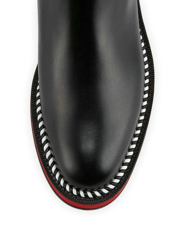 Luxury Genuine Leather Chelsea Boots Woman Brand Design Flat boots Fall Red Ankle Boots Ladies Fashion Studded Boots