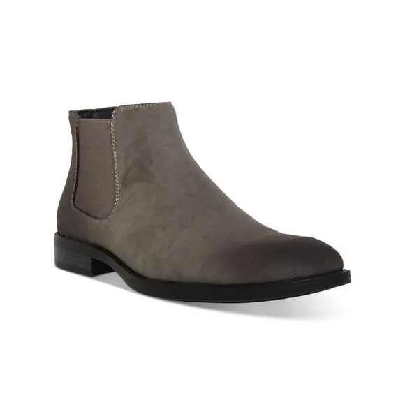 MADDEN Mens Gray Cushioned Goring Maxxin Round Toe Block Heel Chelsea 12