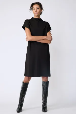 Maya Funnelneck Dress - Black