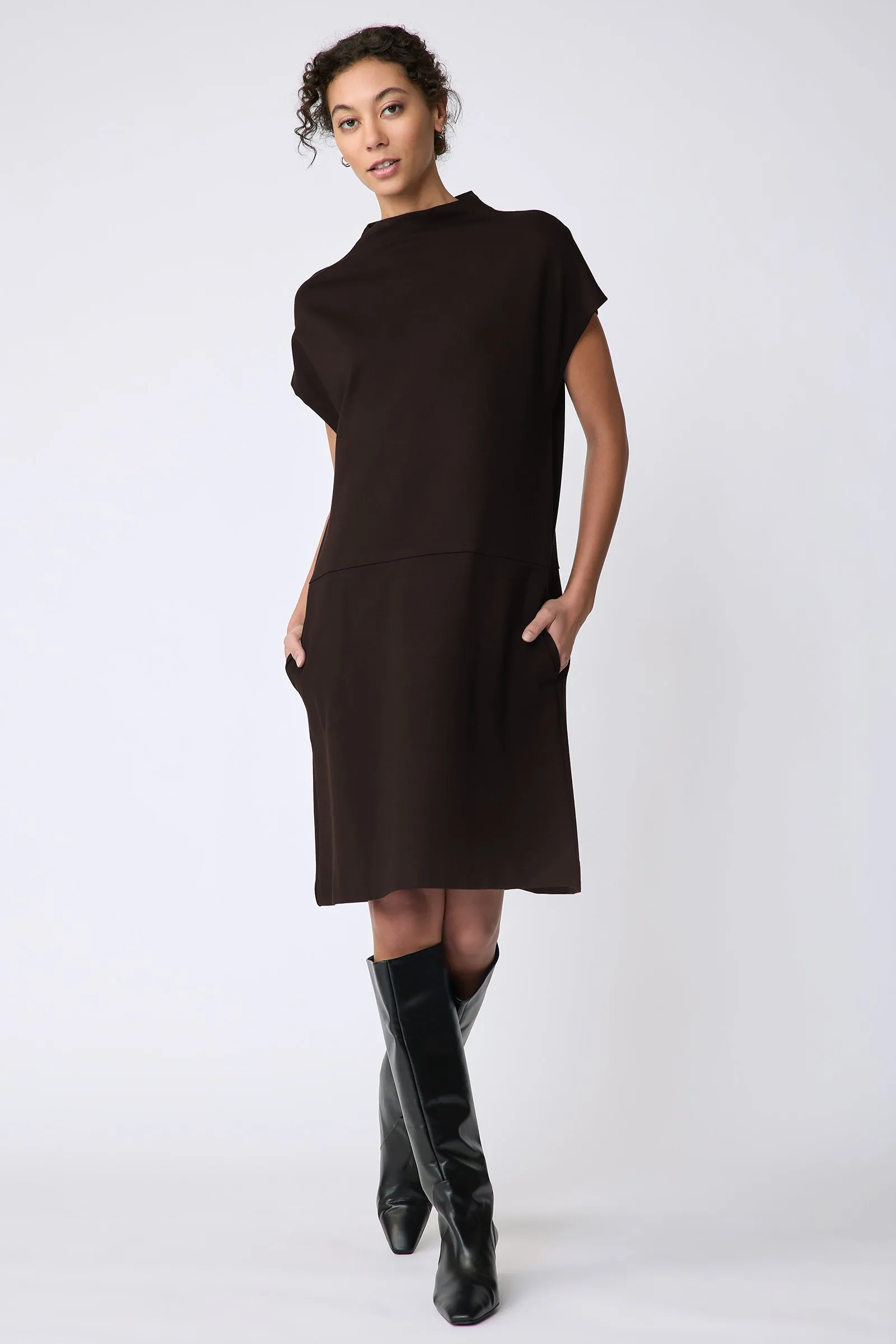 Maya Funnelneck Dress - Espresso