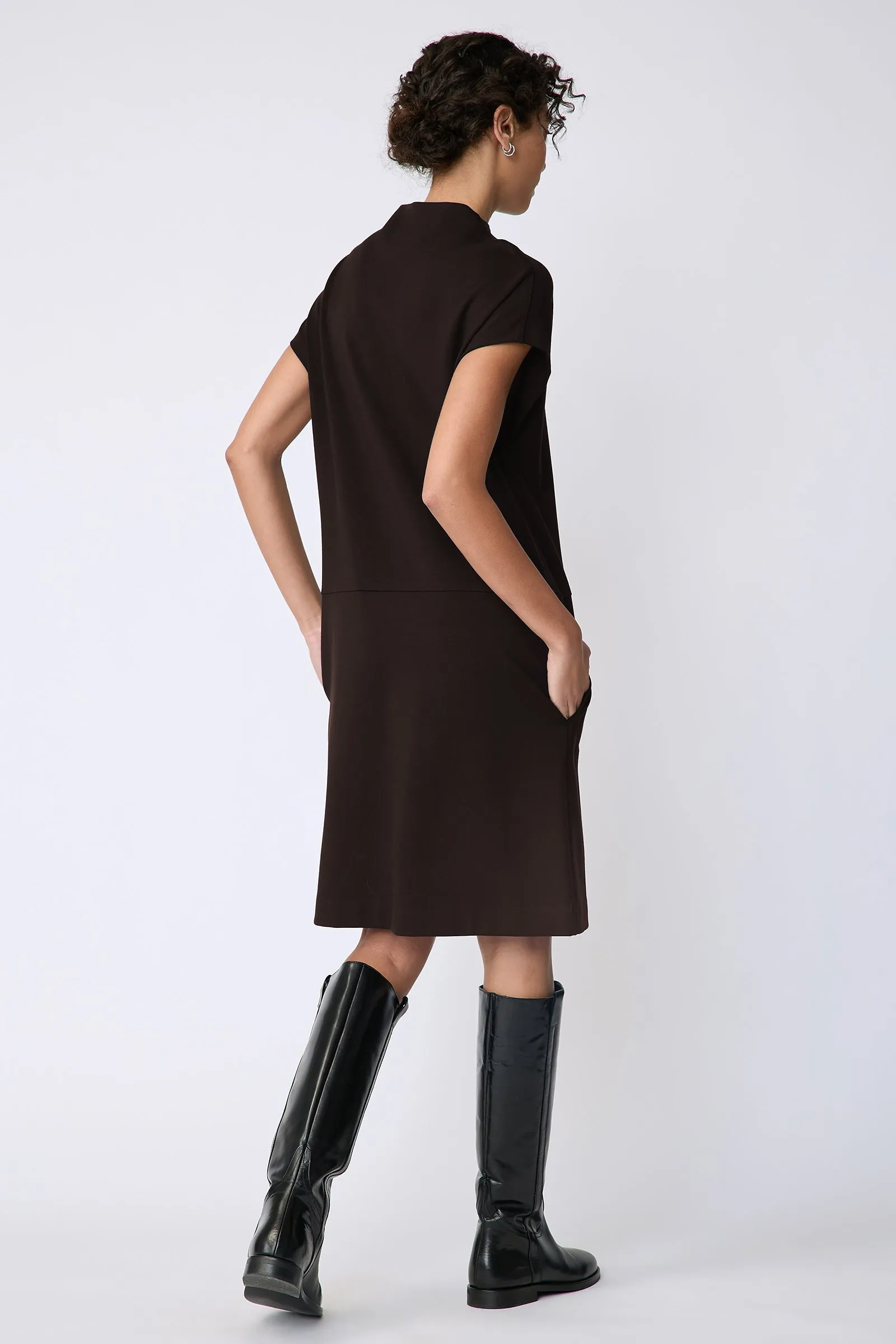 Maya Funnelneck Dress - Espresso