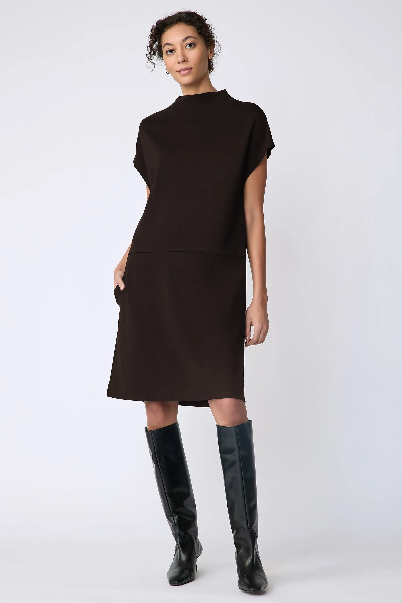 Maya Funnelneck Dress - Espresso