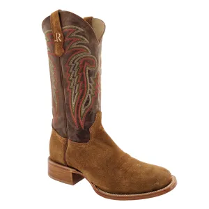 Men's R Watson Tan Roughout 13in. Arizona Tan Cowhide Round  Toe Cowboy Boots RW8200-4