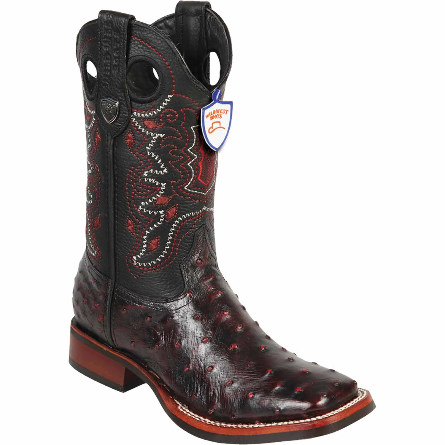 Men's Wild West Ostrich Skin Ranch Toe Boots 282503