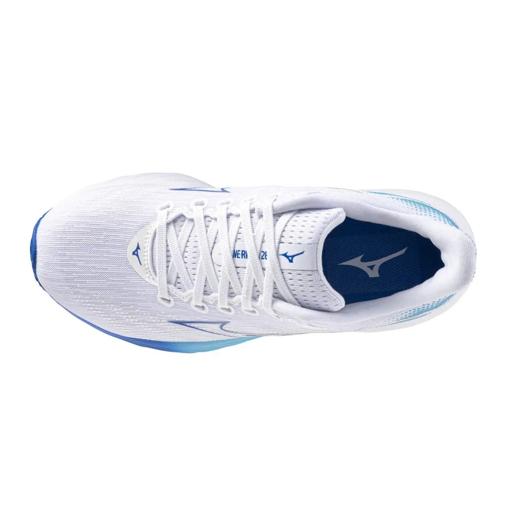Mizuno Wave Rider 28 (Womens) - White/River Blue