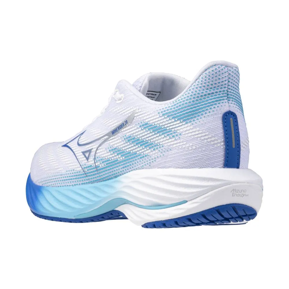 Mizuno Wave Rider 28 (Womens) - White/River Blue