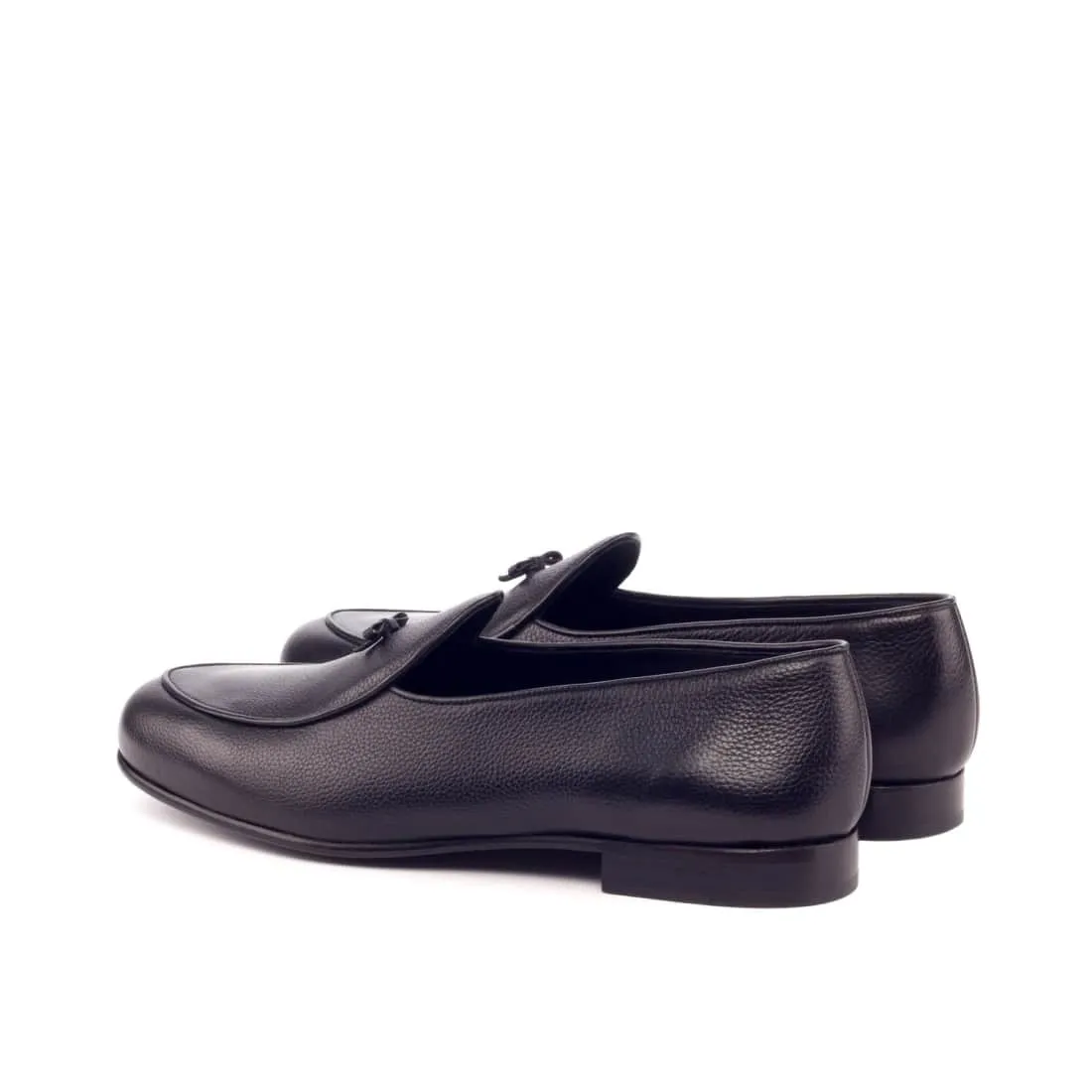 Mocassin Belge en cuir grainé noir