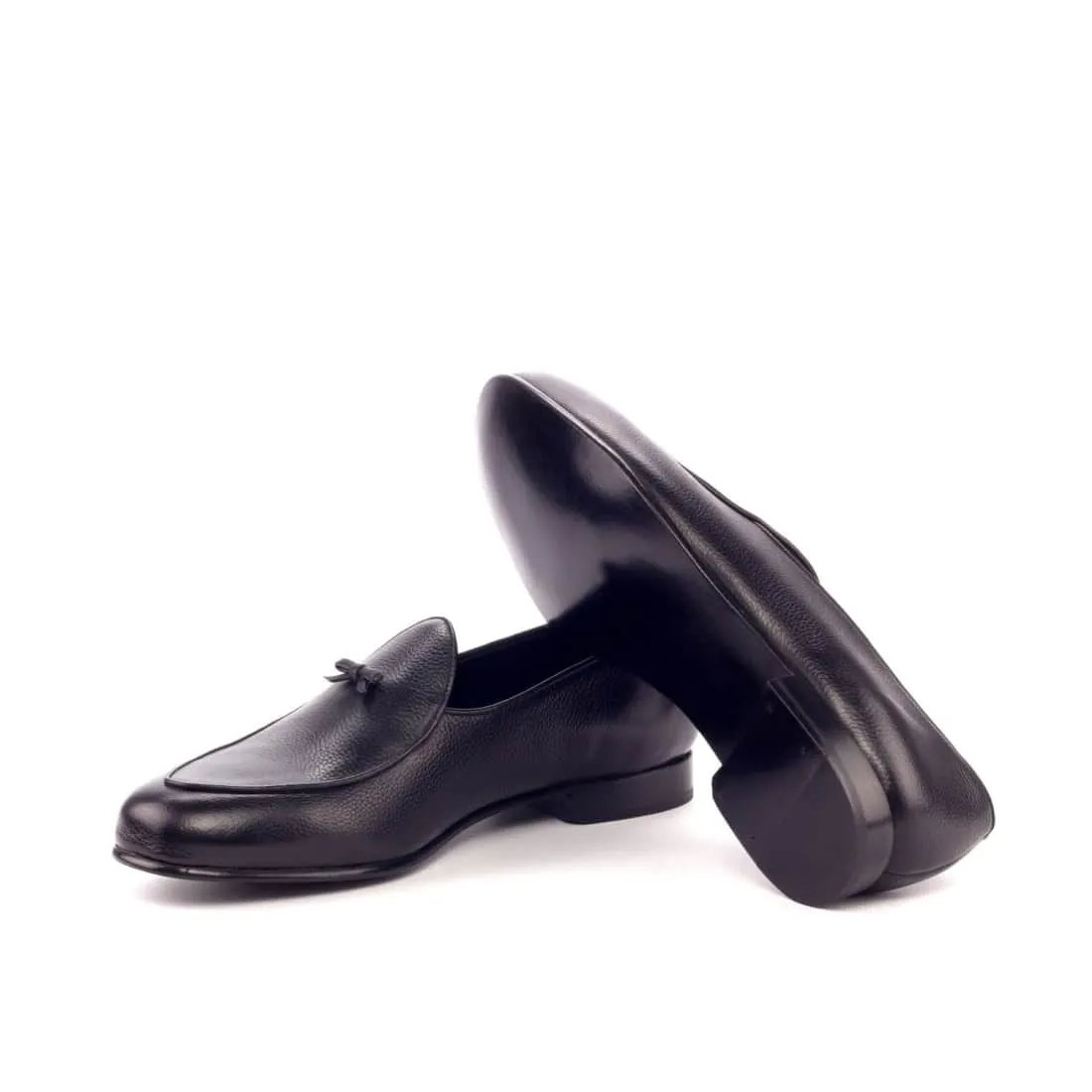 Mocassin Belge en cuir grainé noir