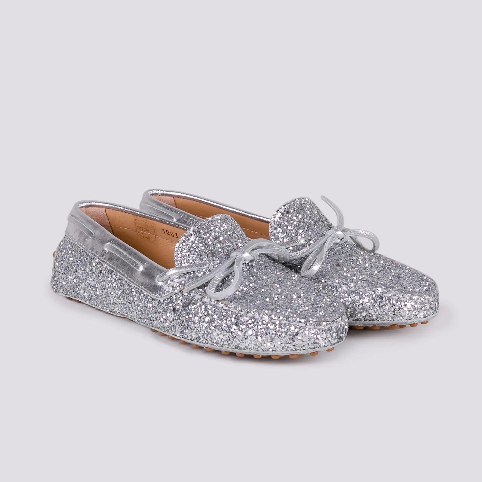 MOCASSINO CON GOMMINI IN GLITTER