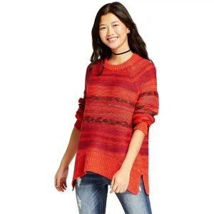 Mossimo Women's Spacedye Pullover Sweater Red Large