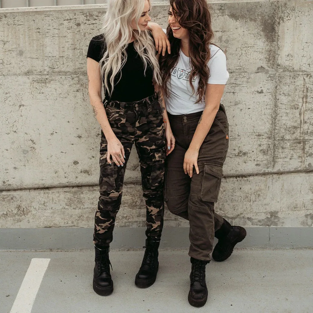 Motogirl® Lara Cargo Olive Green Trousers