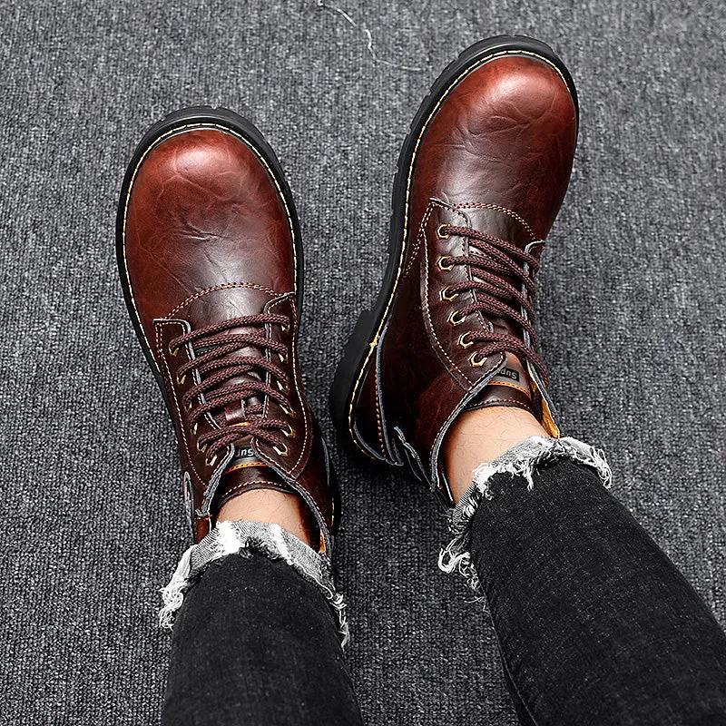Motorcycle Genuine Leather Men Boots