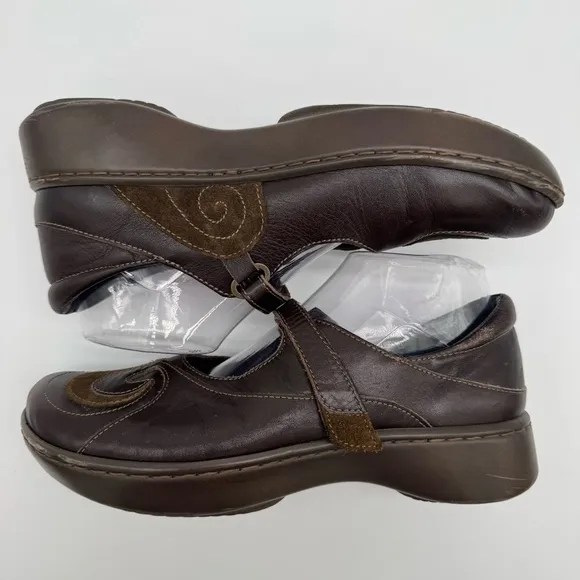 NAOT Sea Brown Leather Mary Jane Loafer Size EU 39/US 8