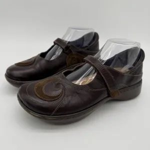 NAOT Sea Brown Leather Mary Jane Loafer Size EU 39/US 8