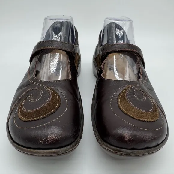 NAOT Sea Brown Leather Mary Jane Loafer Size EU 39/US 8
