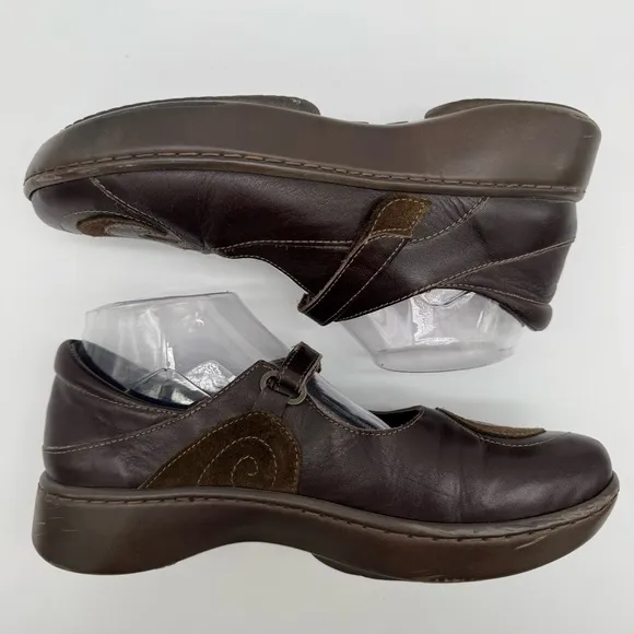 NAOT Sea Brown Leather Mary Jane Loafer Size EU 39/US 8