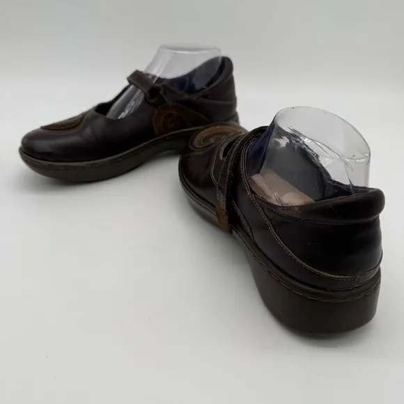 NAOT Sea Brown Leather Mary Jane Loafer Size EU 39/US 8