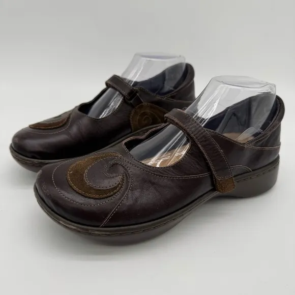 NAOT Sea Brown Leather Mary Jane Loafer Size EU 39/US 8