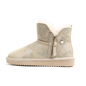 Natural Fur Genuine Leather Snow Boots Women Shoes