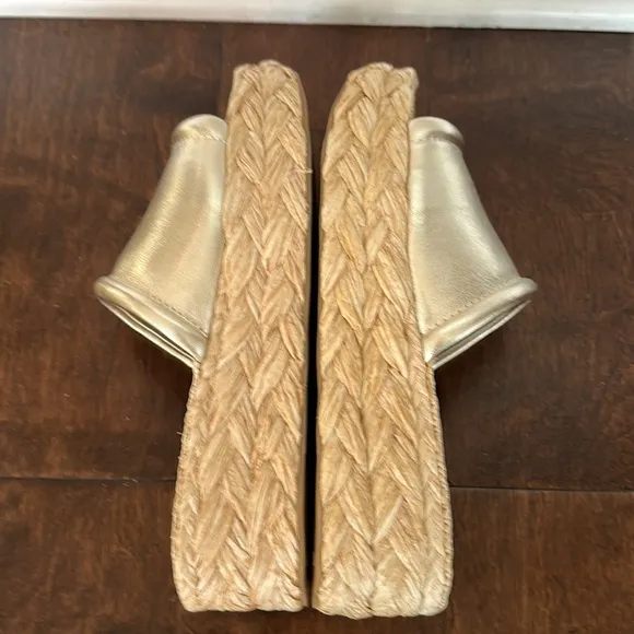 NEW $130 Dolce Vita x Anthropologie Chavi Gold Platform slides women size 8.5