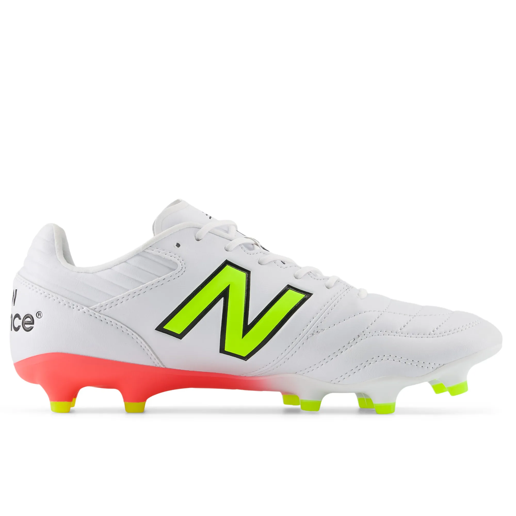New Balance 442 v2 Pro FG Boots - White/Energy Red/Hi-Lite