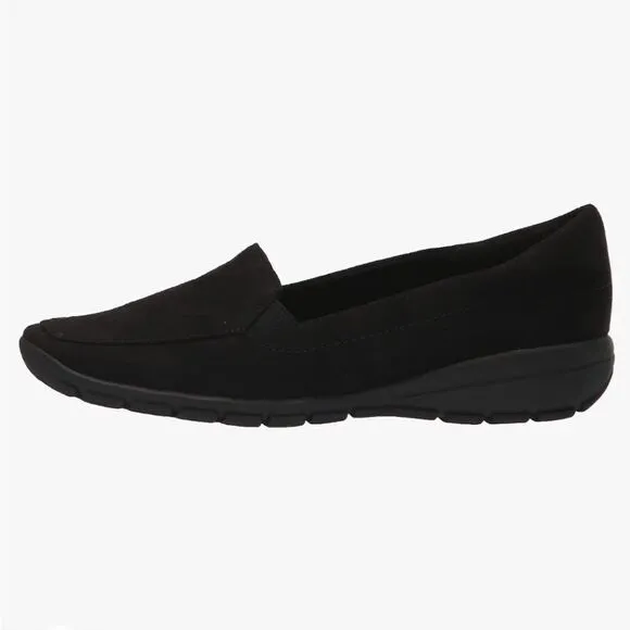 New Easy Spirit Women's Abriana 2 Loafer Flat Black Suede size 10