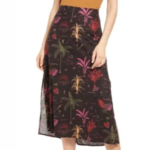 NWT Marine Layer Ryan Midi Slip Skirt Beach Wizard Print Womens Size 0