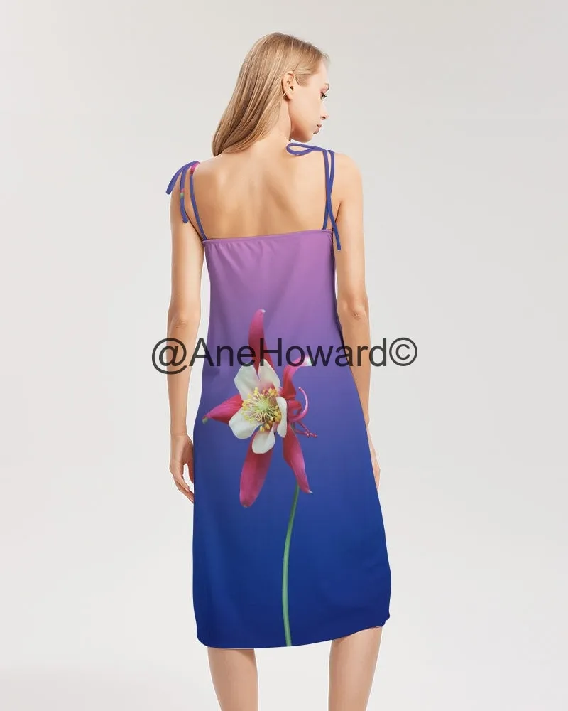 One Flower Women's Tie Strap Split Dress