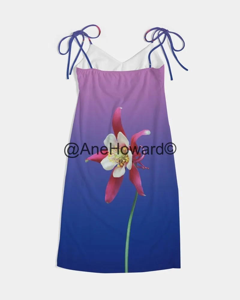 One Flower Women's Tie Strap Split Dress