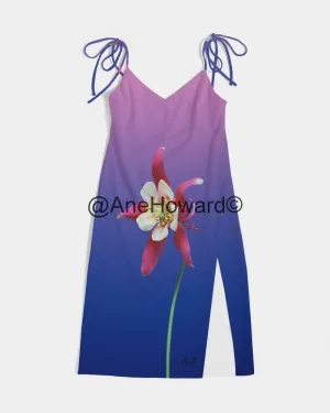One Flower Women's Tie Strap Split Dress