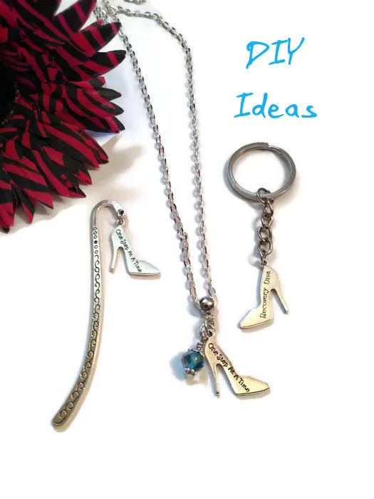 One Step At A Time High Heels Double Sided Pendant Charms