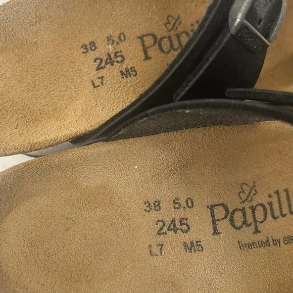 Papillio Birkenstock Dorothy Wedge Sandal Women's Size 38 / 7 Black