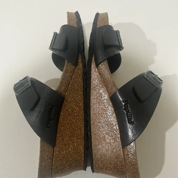 Papillio Birkenstock Dorothy Wedge Sandal Women's Size 38 / 7 Black