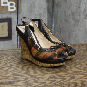 Patricia Pratt Womens High Wedge Heels Shoes Brown Multicolor EU 36