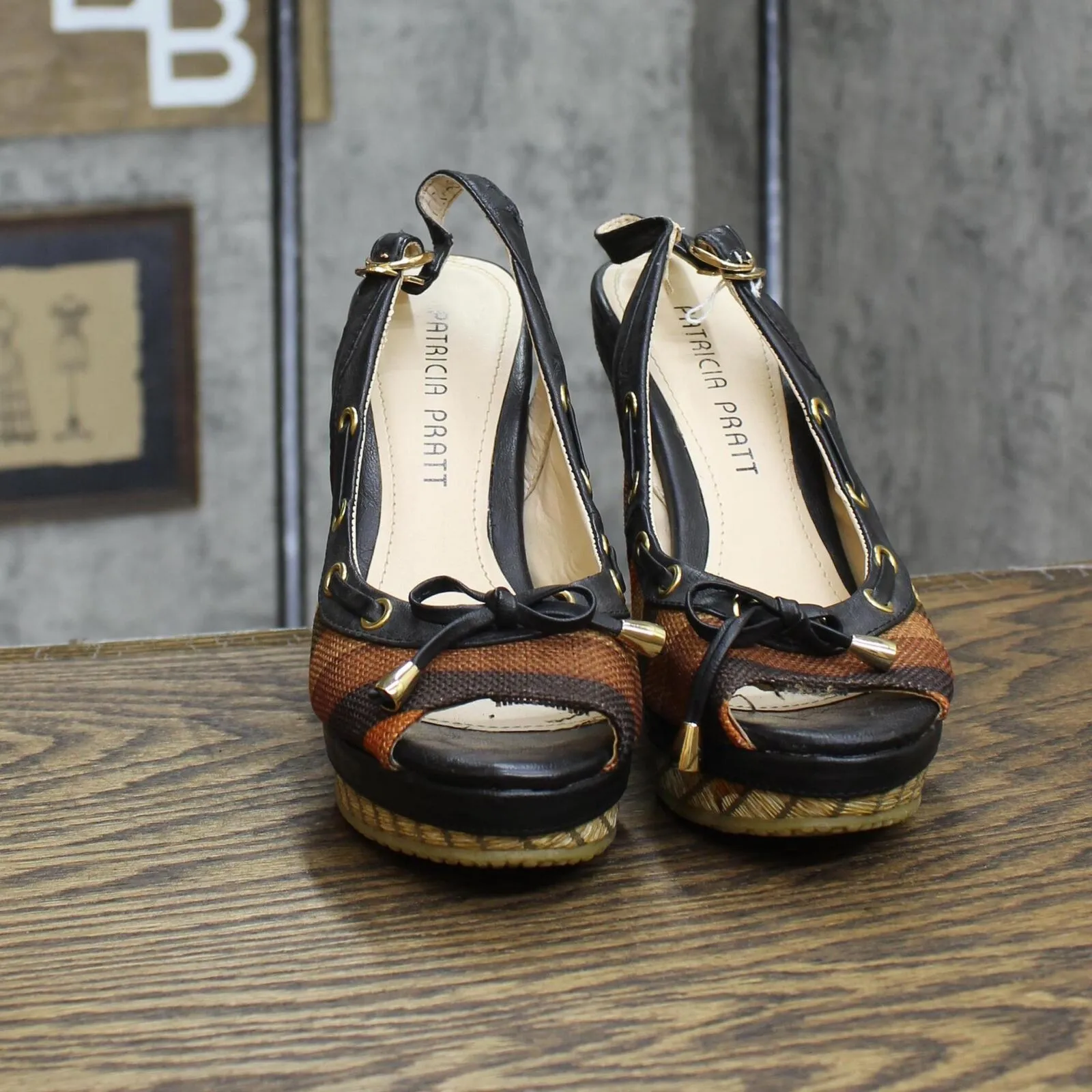 Patricia Pratt Womens High Wedge Heels Shoes Brown Multicolor EU 36