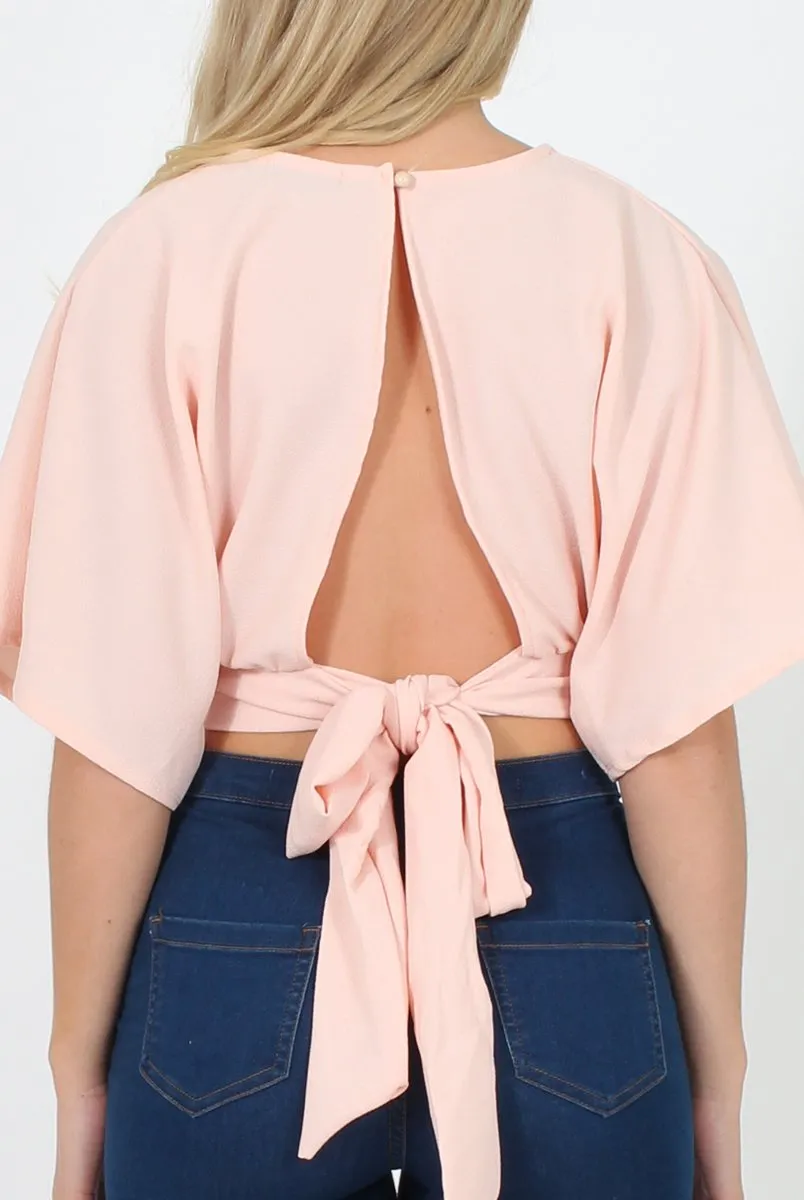 Pink Plunge Crop Top - Suzanne