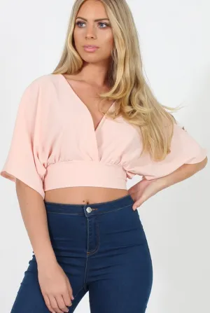 Pink Plunge Crop Top - Suzanne