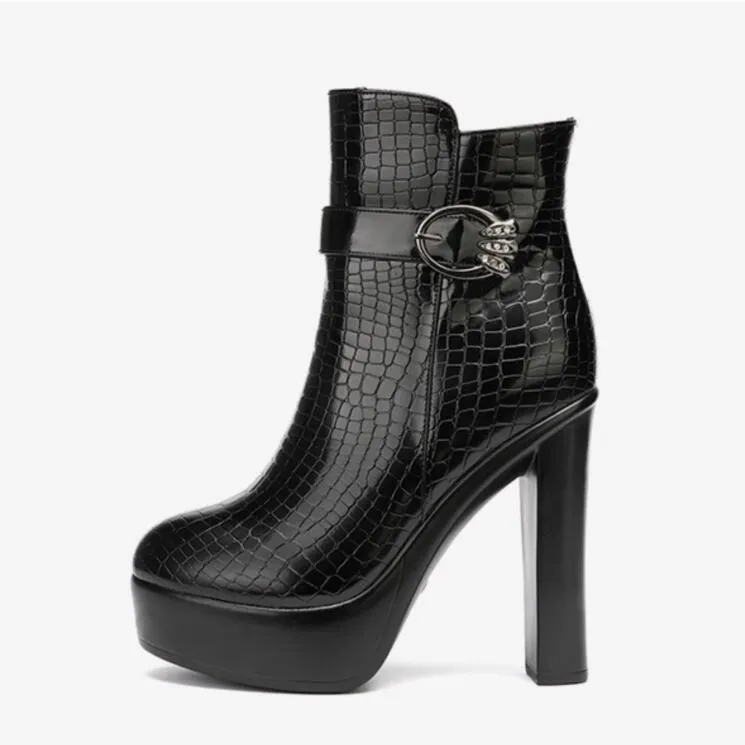 Platform Chunky High Heels For Small Feet DS297