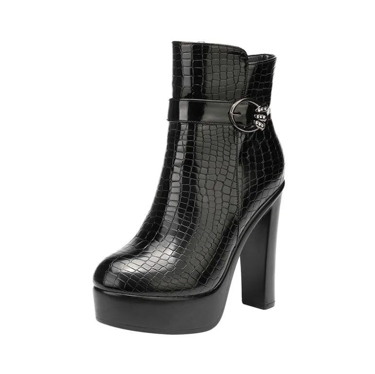 Platform Chunky High Heels For Small Feet DS297