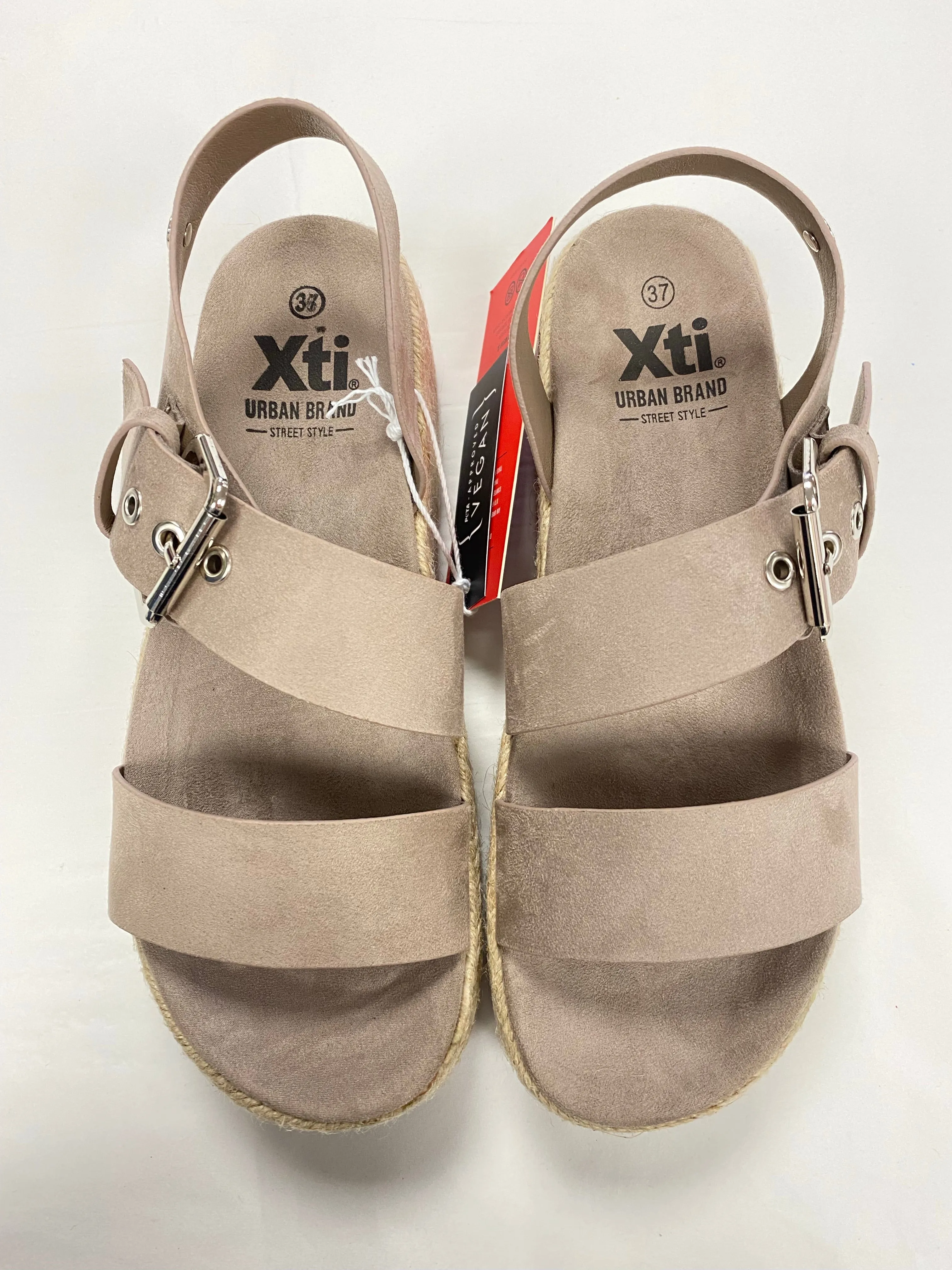 Platform faux suede sandal