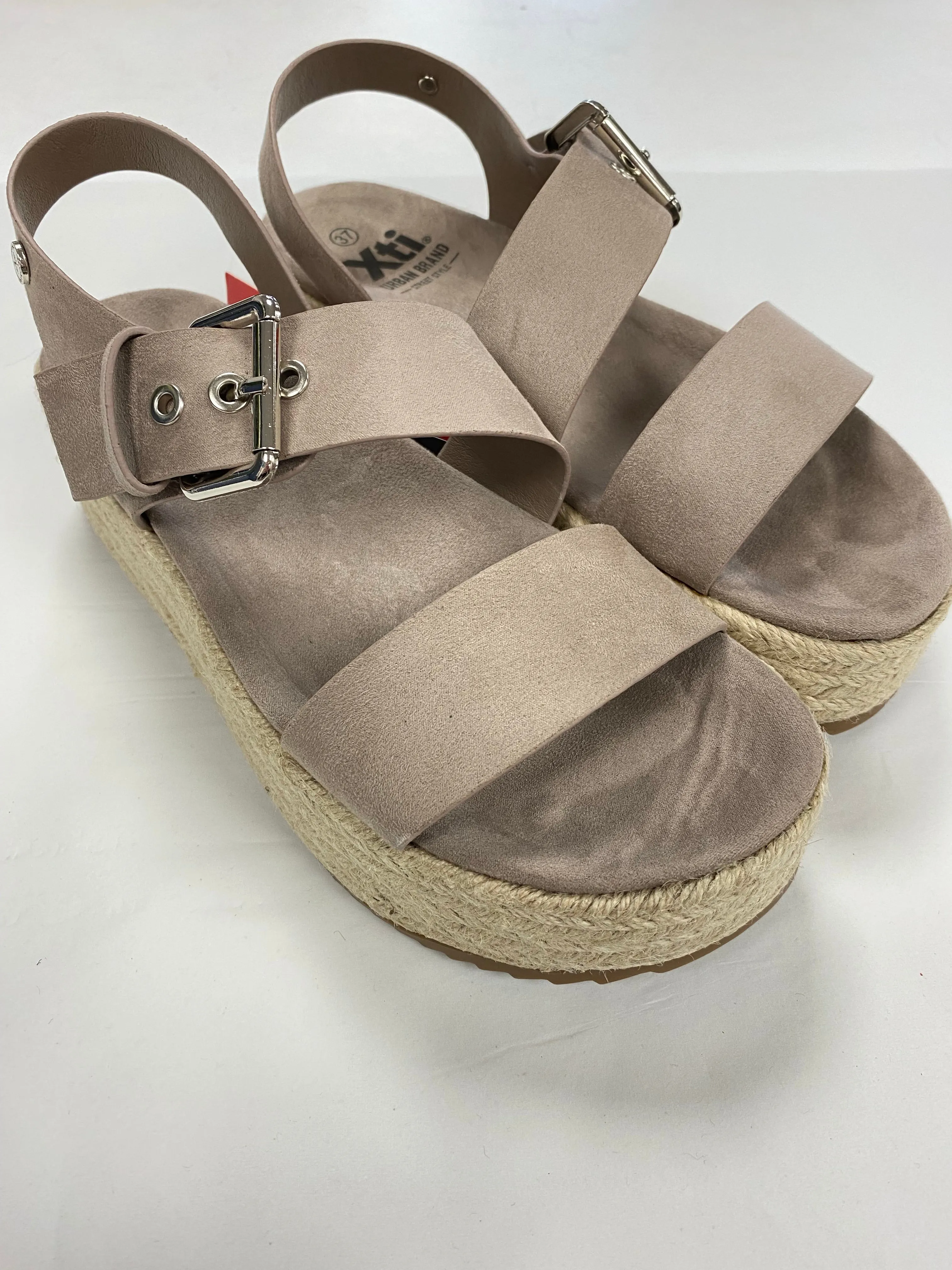 Platform faux suede sandal