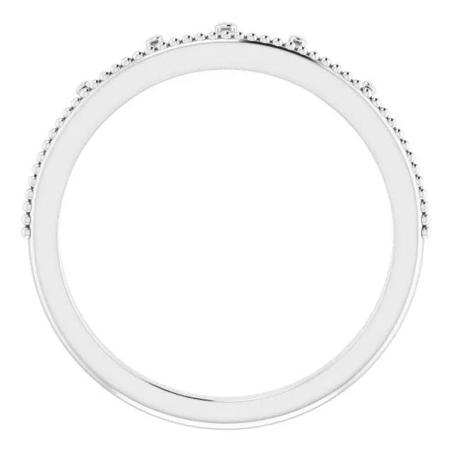 Platinum Stackable Crown Ring