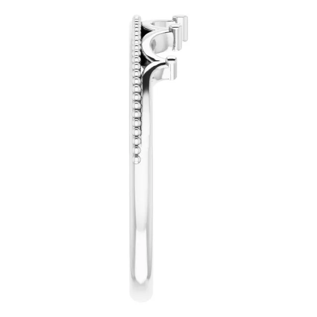 Platinum Stackable Crown Ring
