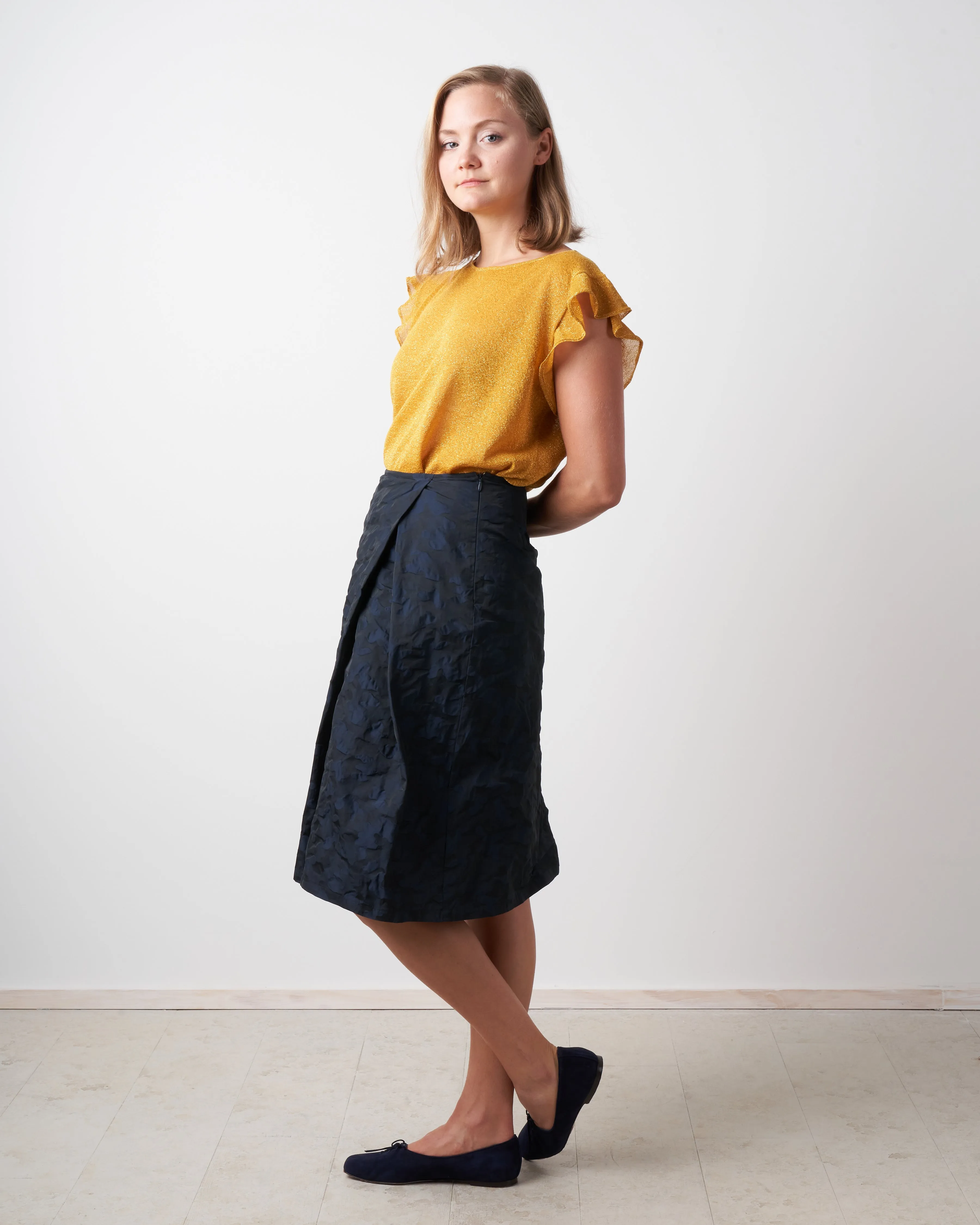 rock falte skirt - blue black
