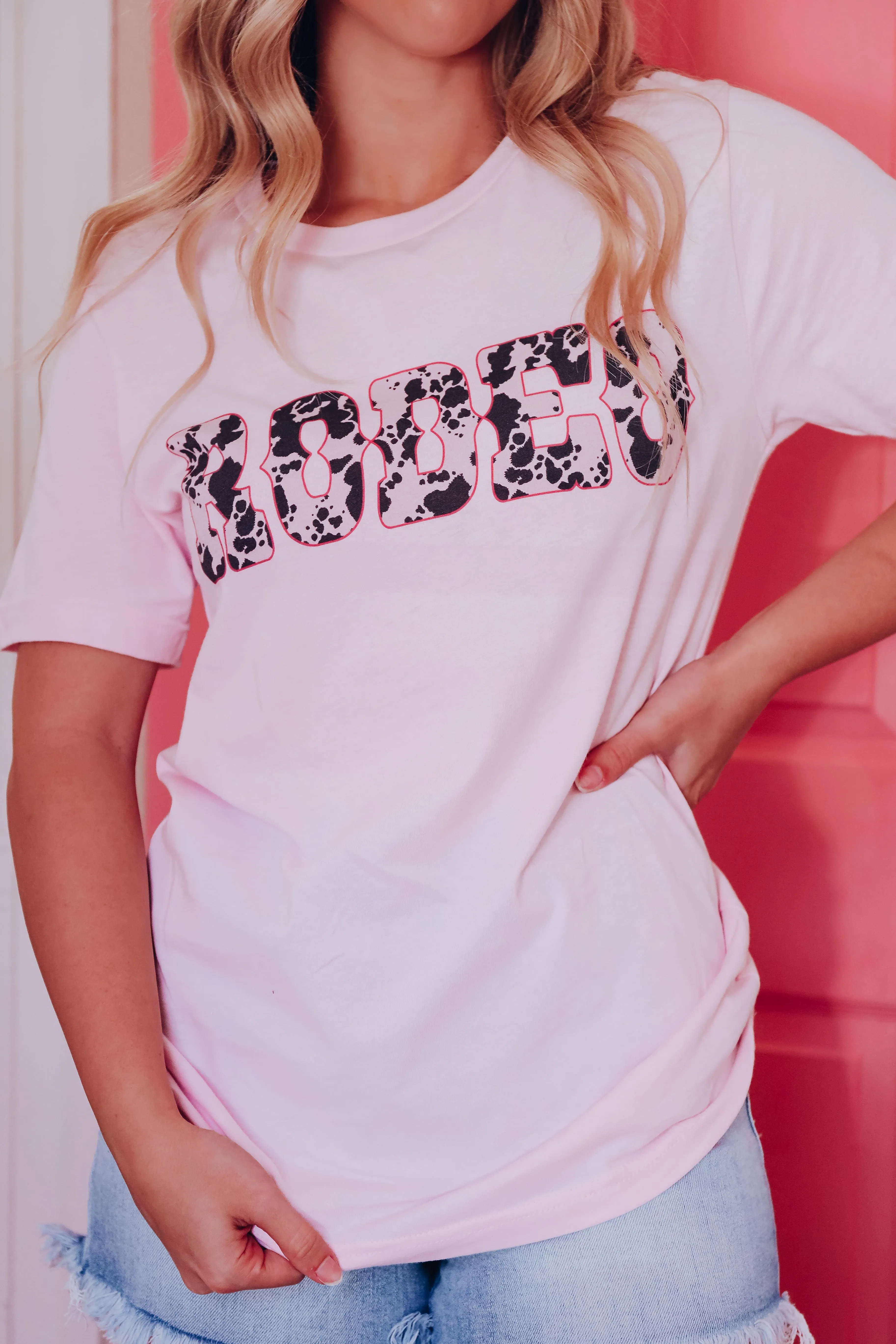 Rodeo Cowgirl Graphic Tee - Pink