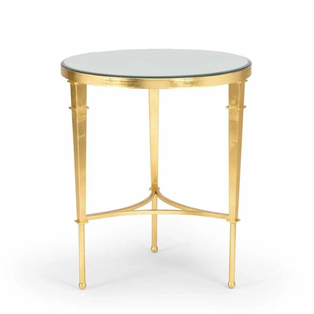 Round Regent Side Table with Gold Leaf Finish