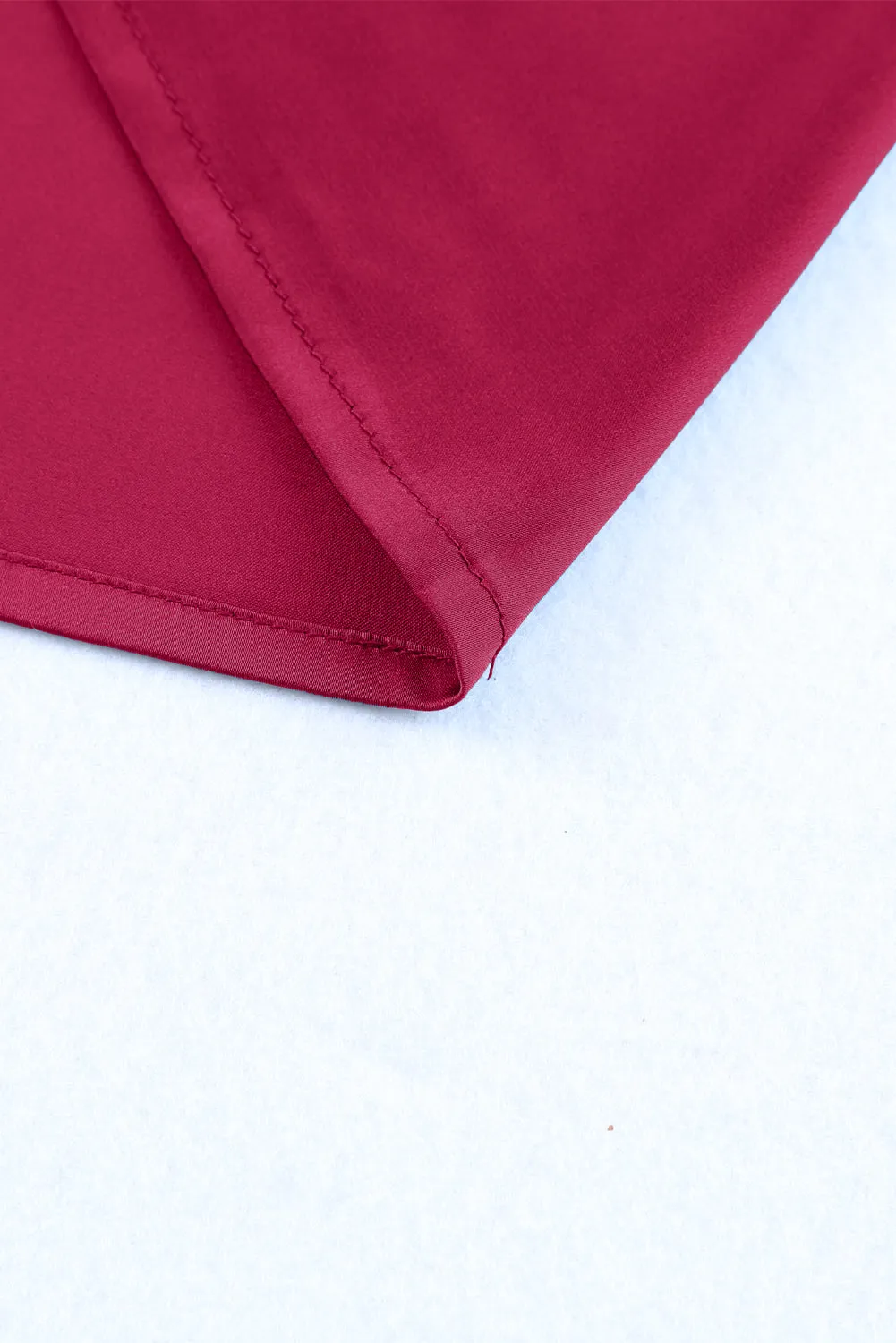 Ruched Puff Short Sleeve Satin Blouse