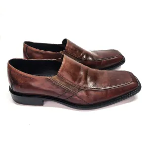 RUSH GORDON RUSH Brown Leather Slip On Loafer Classic Dress Shoe Men 12