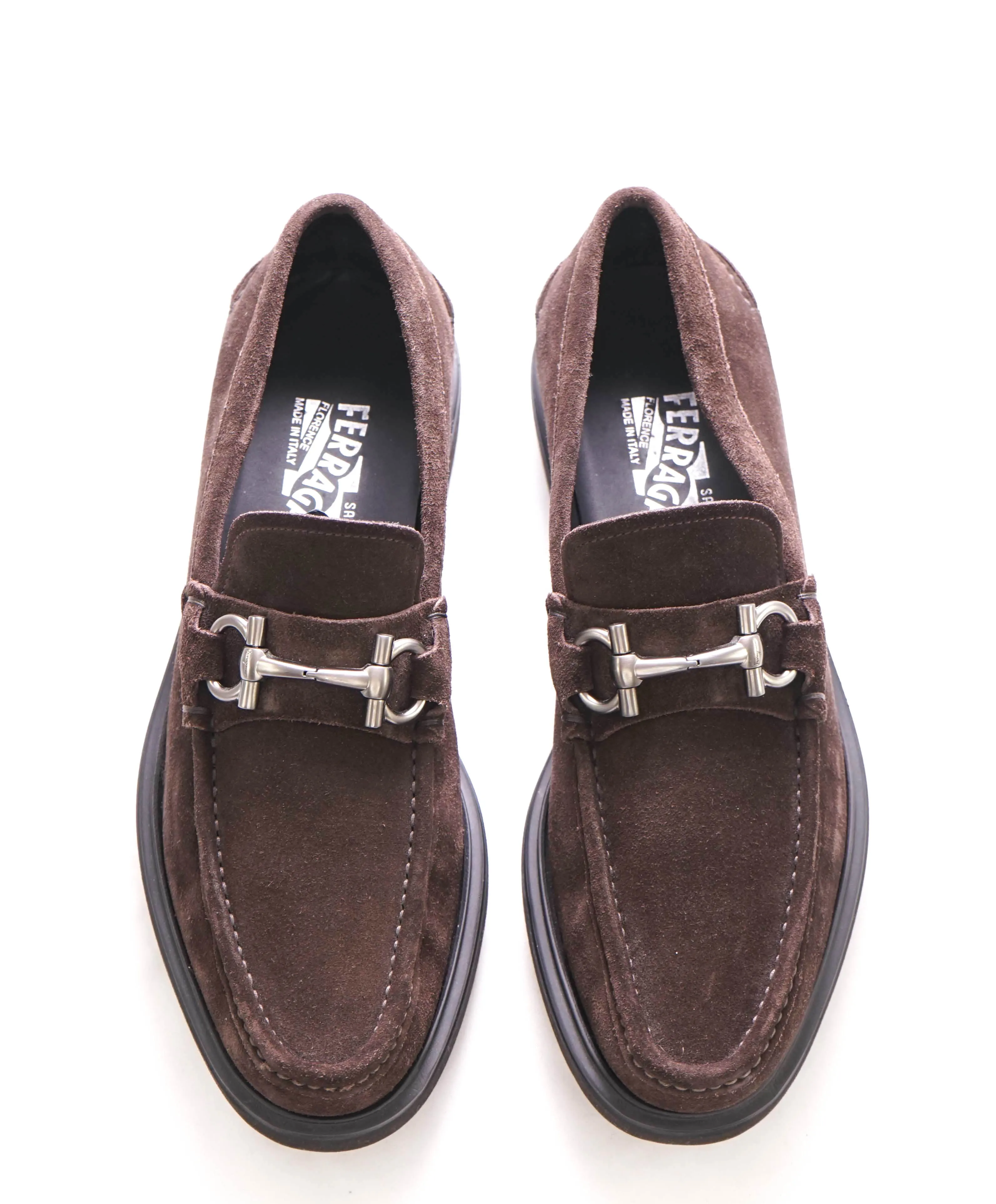 SALVATORE FERRAGAMO - “GLASGOW" Brown Lug Sole Gancini Loafer- 9.5 D