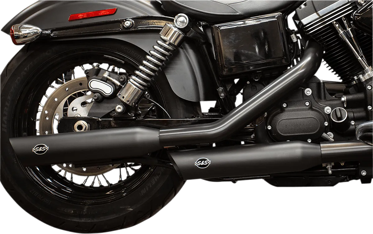 S&S Cycle 550-0724 Slash-Cut Slip On Mufflers - Black Ceramic